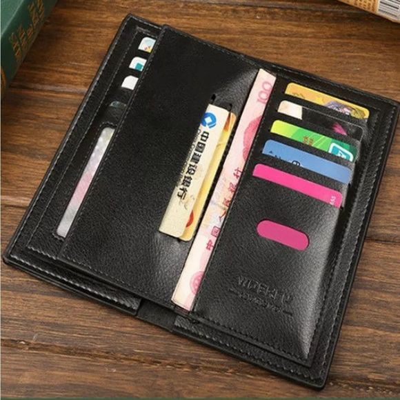 Clutch Billfold Leather Wallet ID Card Holder - Picture 3 of 7